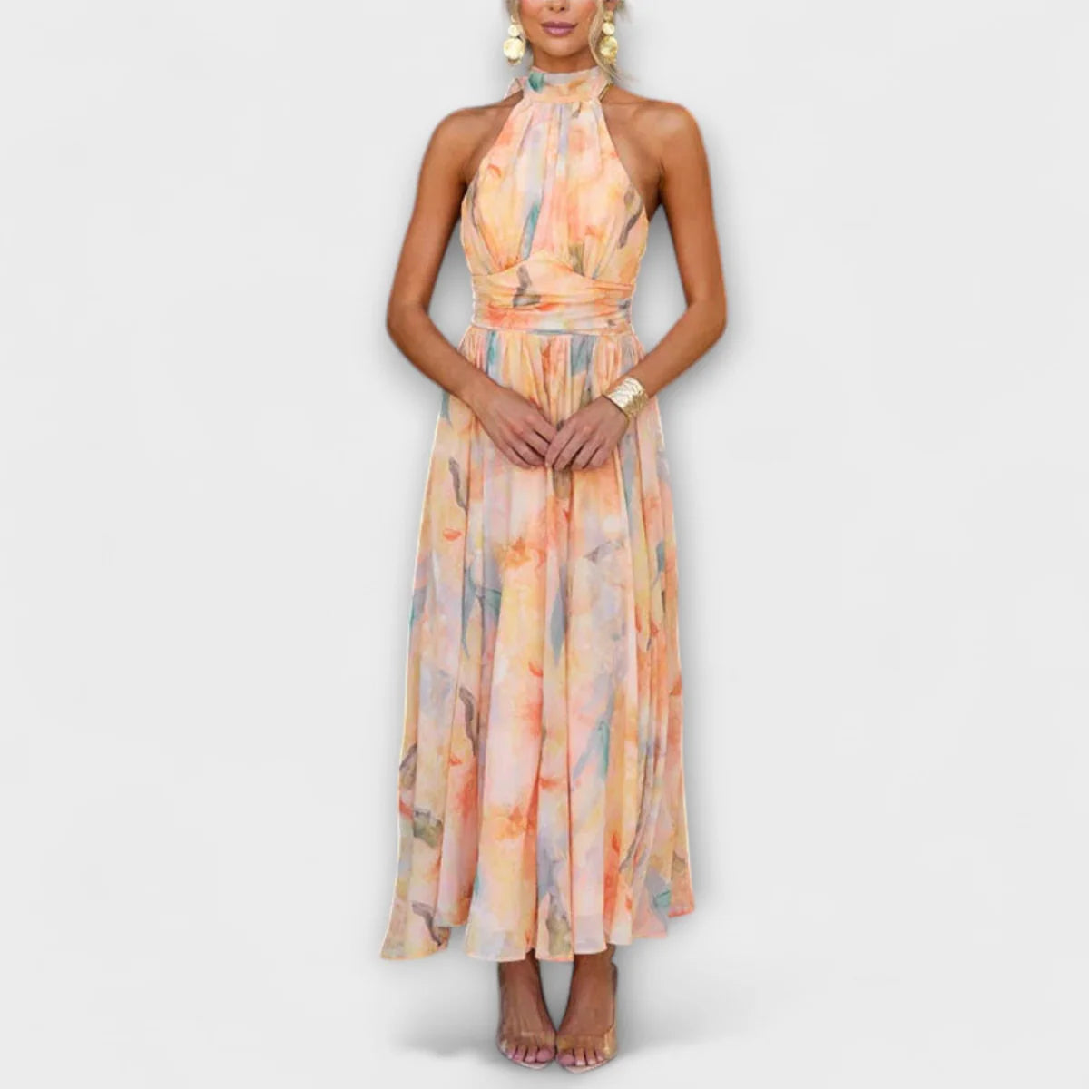 Dream Flow Watercolor Maxi Dress