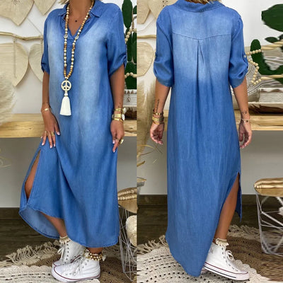 LEA™|Long Denim Style Dress