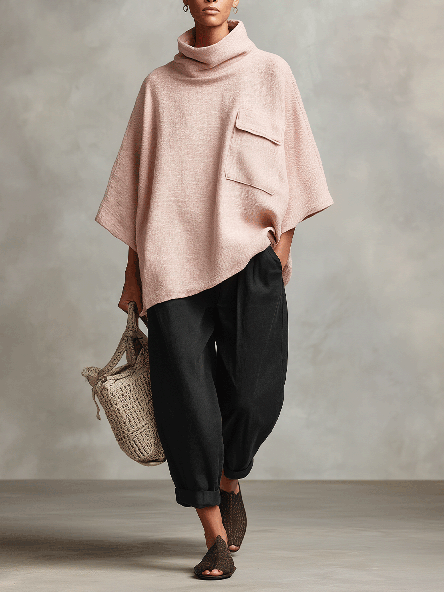 Pink Linen Bohemian Two-piece Set
