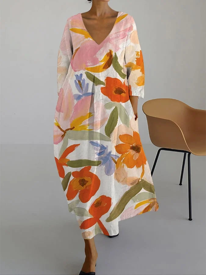 ISLA™ | Floral Summer Dress with V-Neck