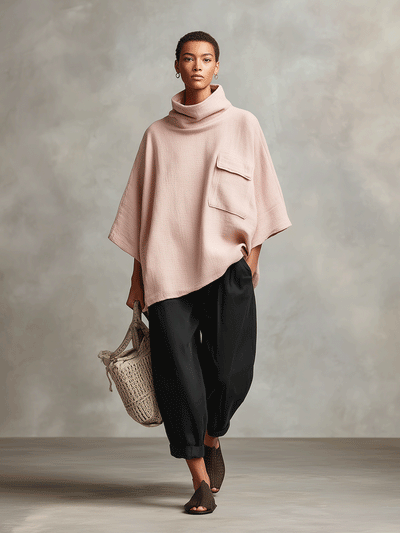 Pink Linen Bohemian Two-piece Set