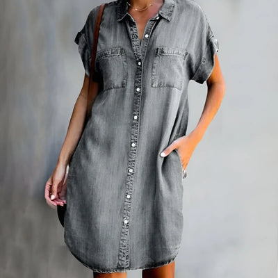 Bruna™ | Relaxed Shirt Dress with Button Closure