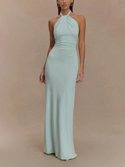 Elyra Slinky Halter Maxi Dress