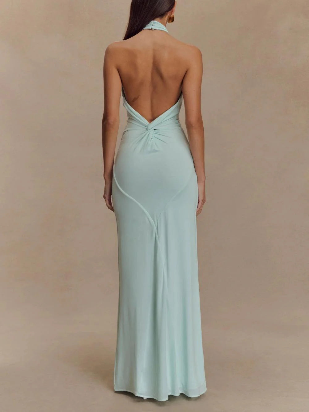 Elyra Slinky Halter Maxi Dress
