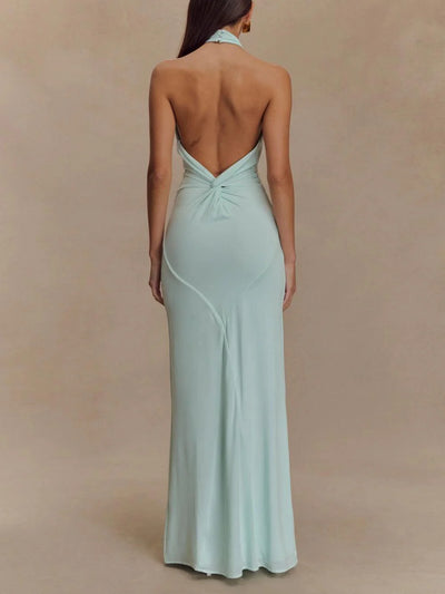 Elyra Slinky Halter Maxi Dress