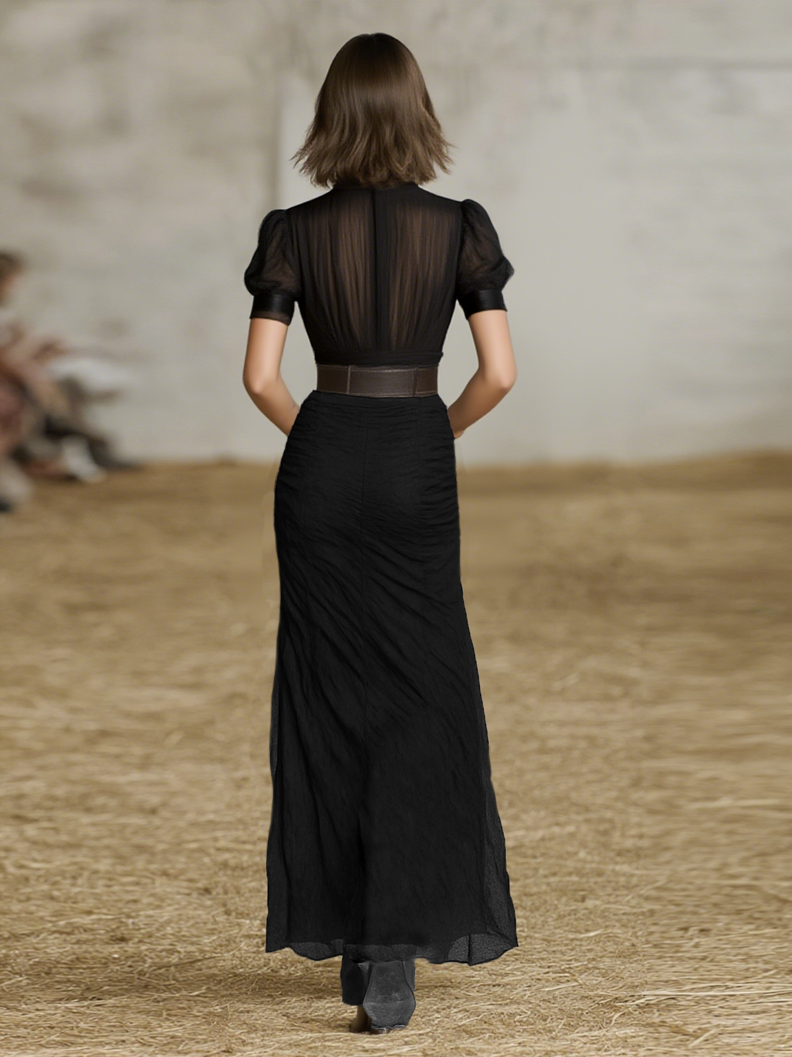 Chiffon Pleated Maxi Dress