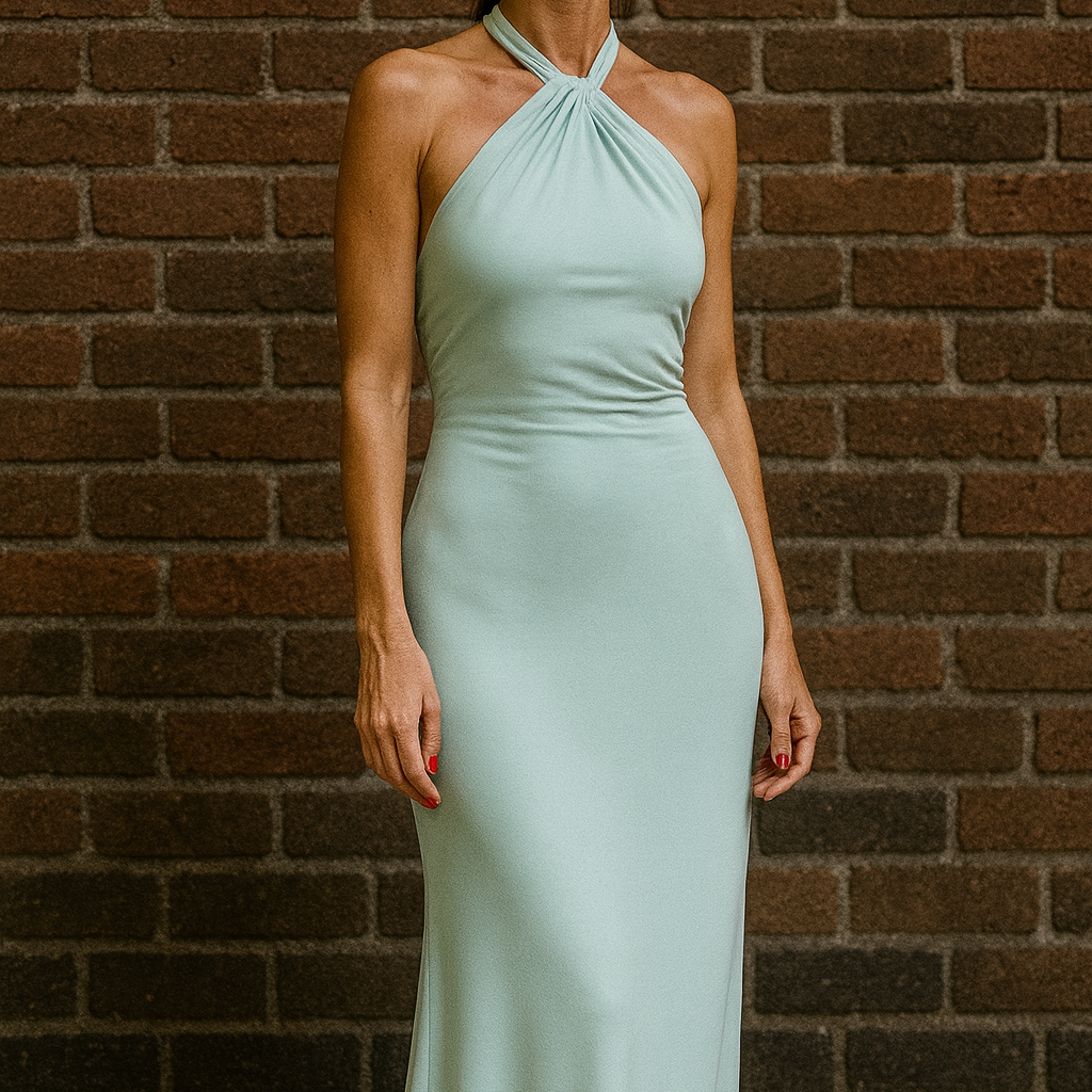 Elyra Slinky Halter Maxi Dress