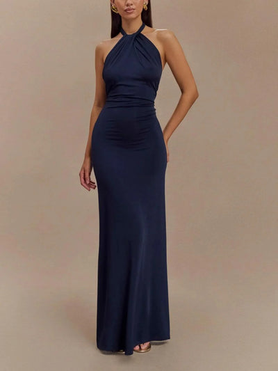 Elyra Slinky Halter Maxi Dress