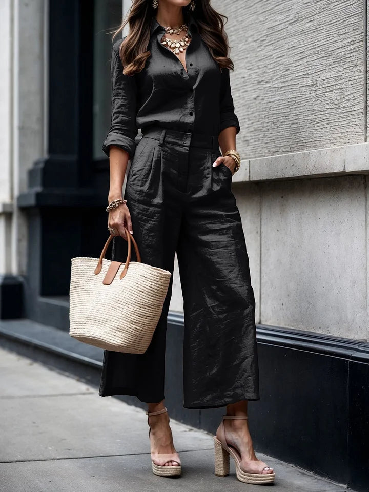 Amara Pants and Linen Shirt Set