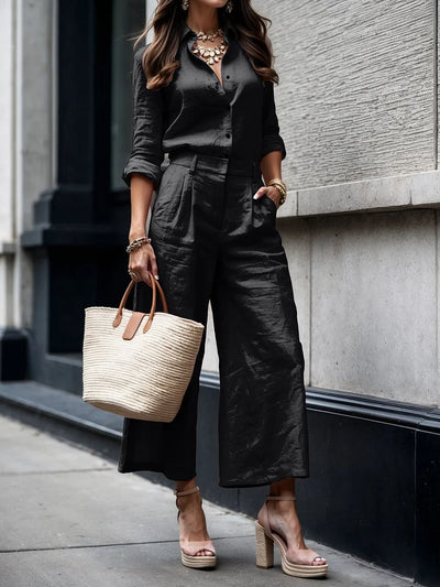 Amara Pants and Linen Shirt Set