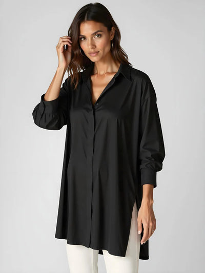 Luxe Oversized Button-Down Shirt Dress