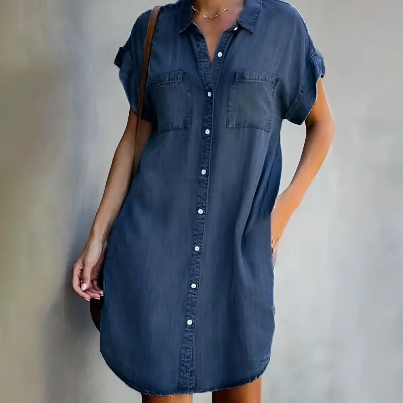 Bruna™ | Relaxed Shirt Dress with Button Closure
