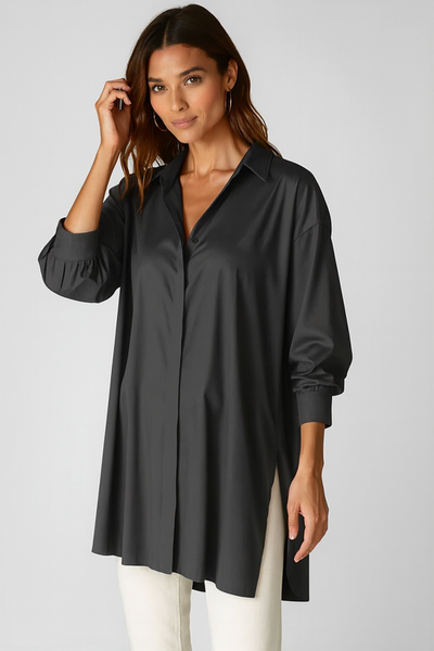 Luxe Oversized Button-Down Shirt Dress