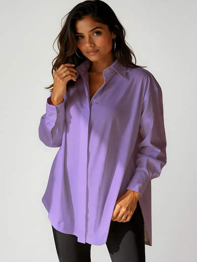 Luxe Oversized Button-Down Shirt Dress