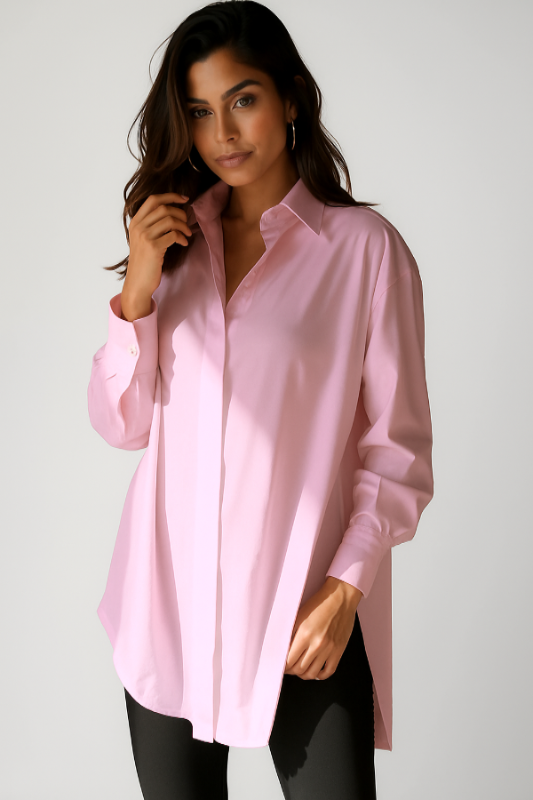 Luxe Oversized Button-Down Shirt Dress