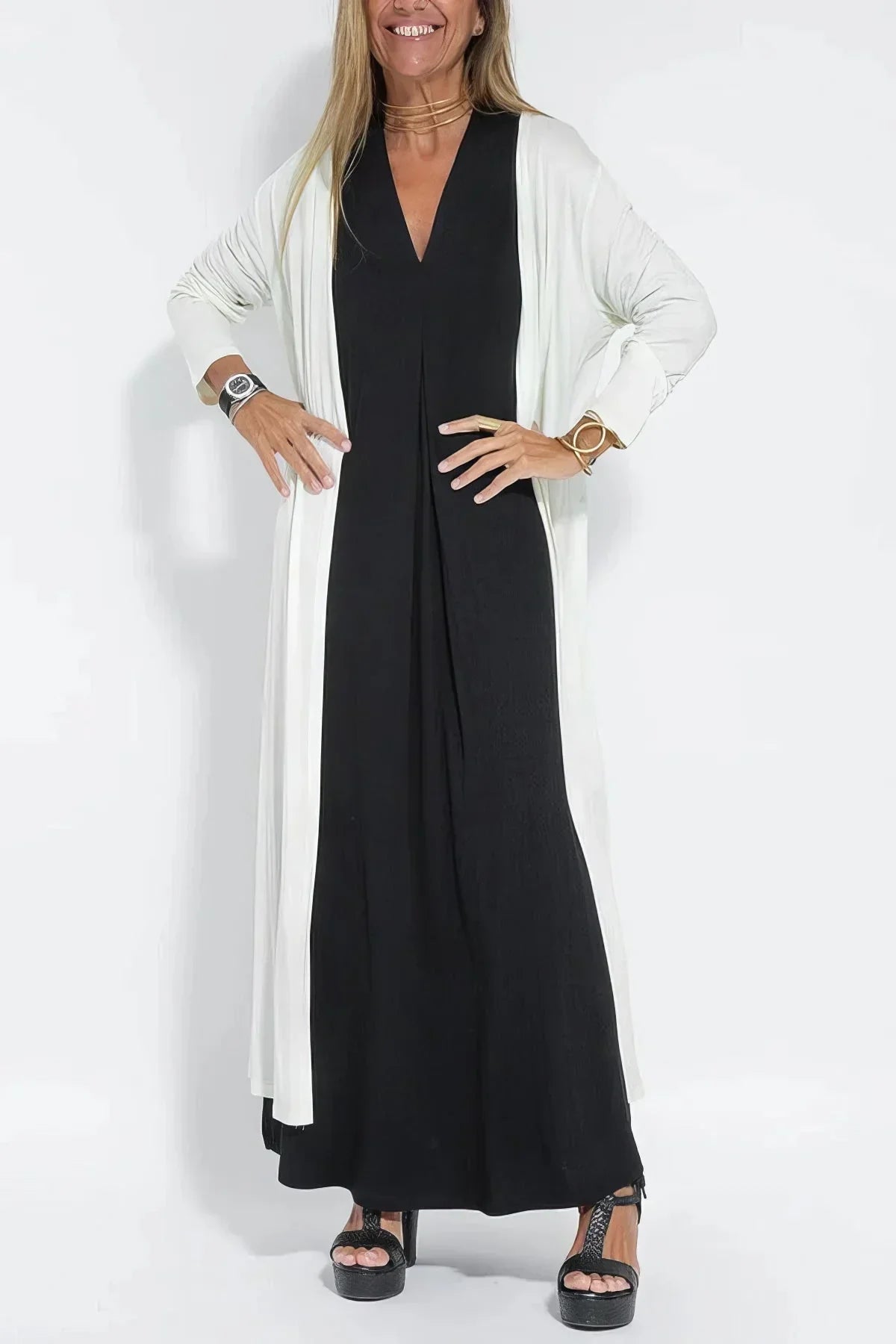 Nicole™ | Elegant Maxi Dress with Matching Cardigan