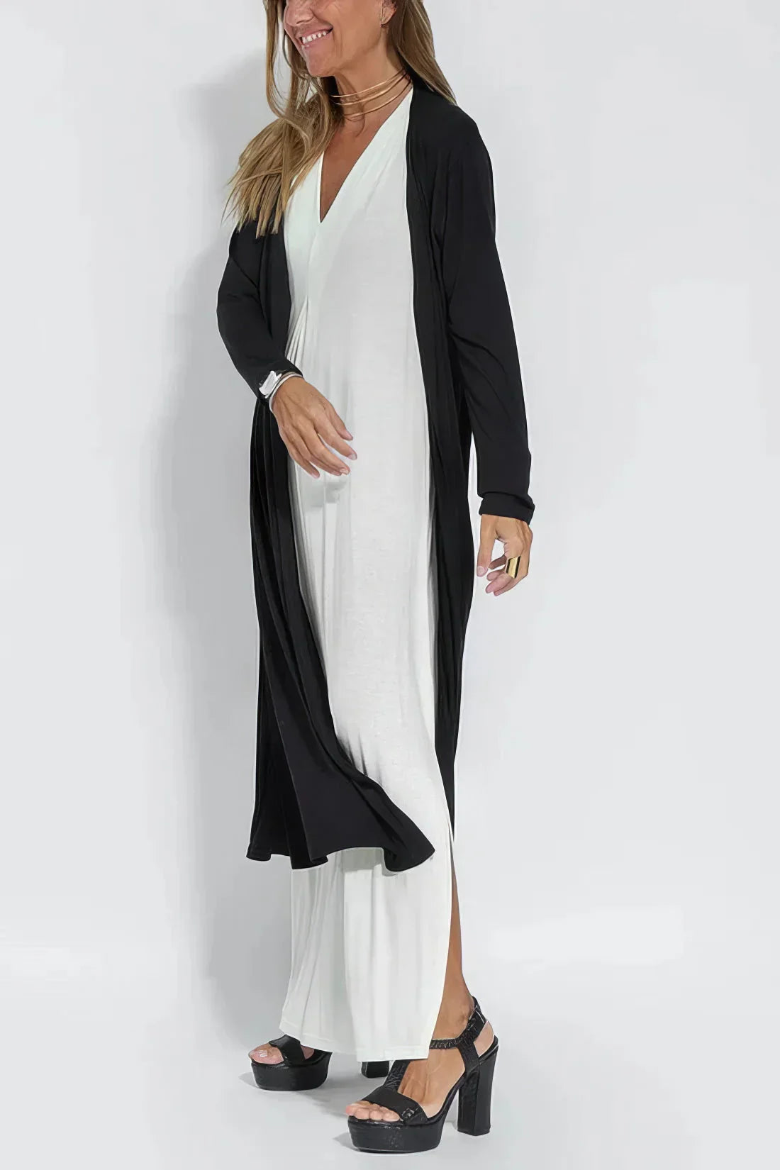 Nicole™ | Elegant Maxi Dress with Matching Cardigan