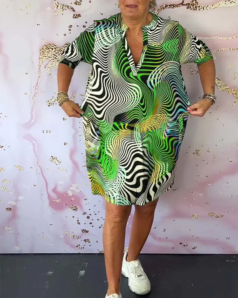 Ursula™ | Colorful Dress with V-Neck