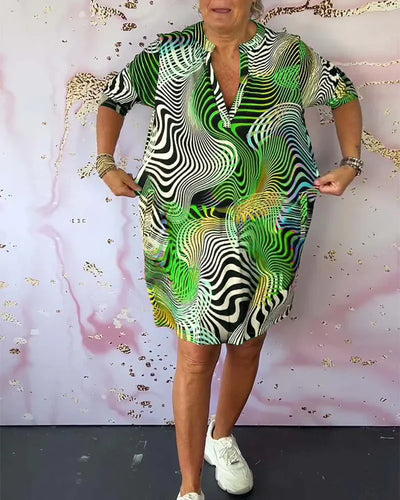 Ursula™ | Colorful Dress with V-Neck