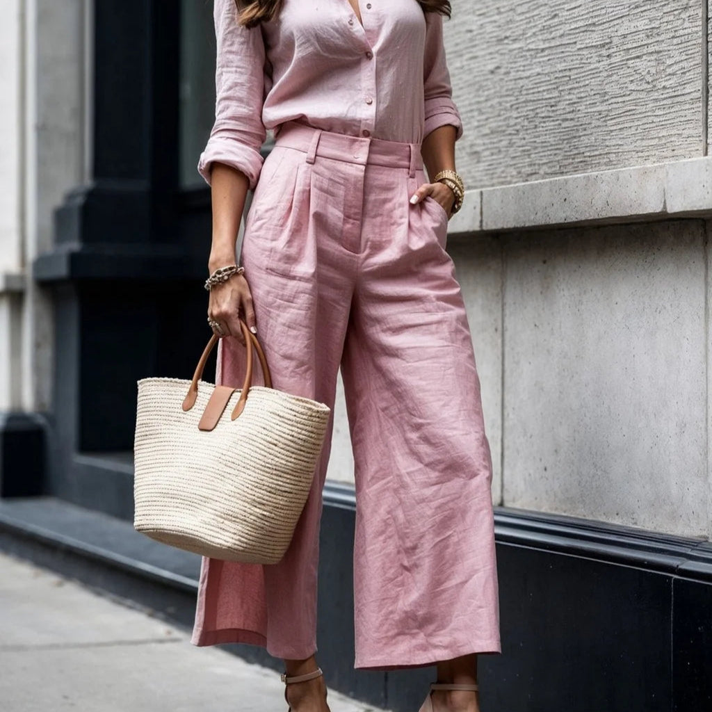 Amara Pants and Linen Shirt Set