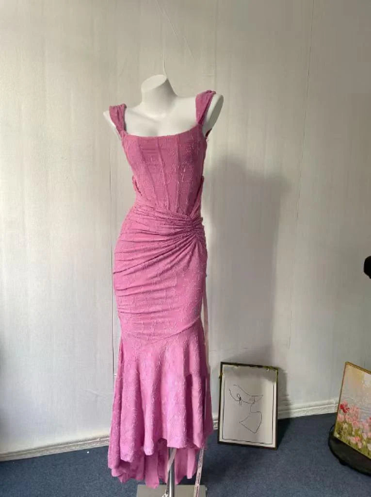 Dark Pink Floral Maxi Dress