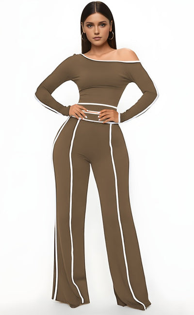 Long-sleeved Top With Wide-leg Pants