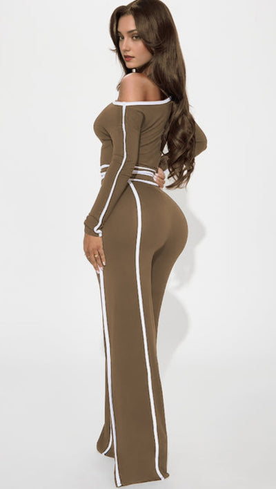 Long-sleeved Top With Wide-leg Pants