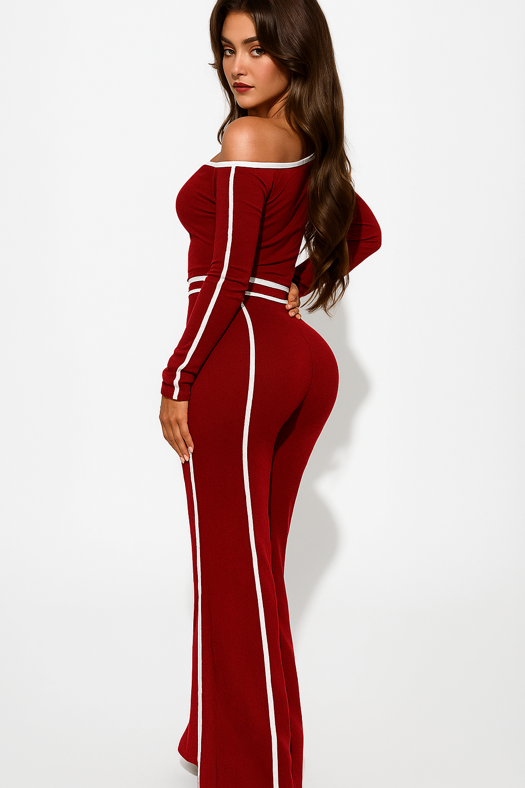 Long-sleeved Top With Wide-leg Pants