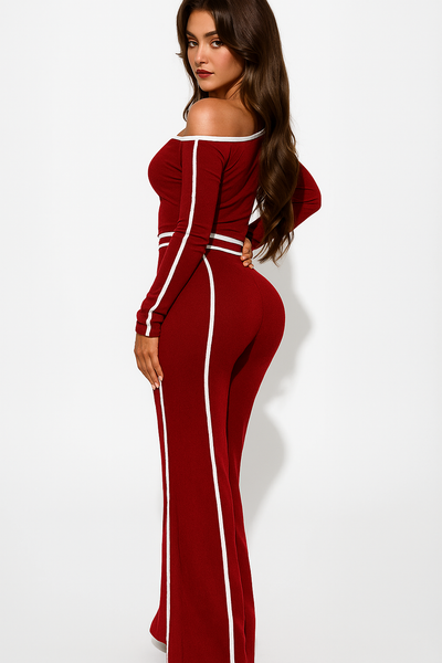 Long-sleeved Top With Wide-leg Pants