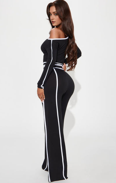 Long-sleeved Top With Wide-leg Pants