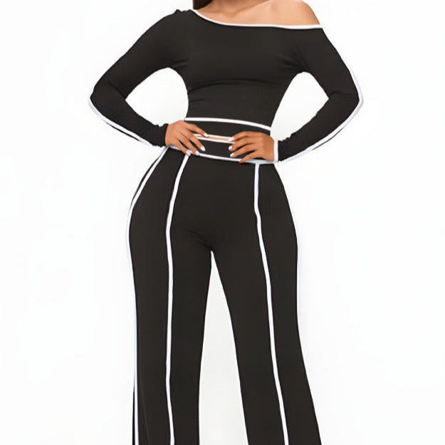 Long-sleeved Top With Wide-leg Pants