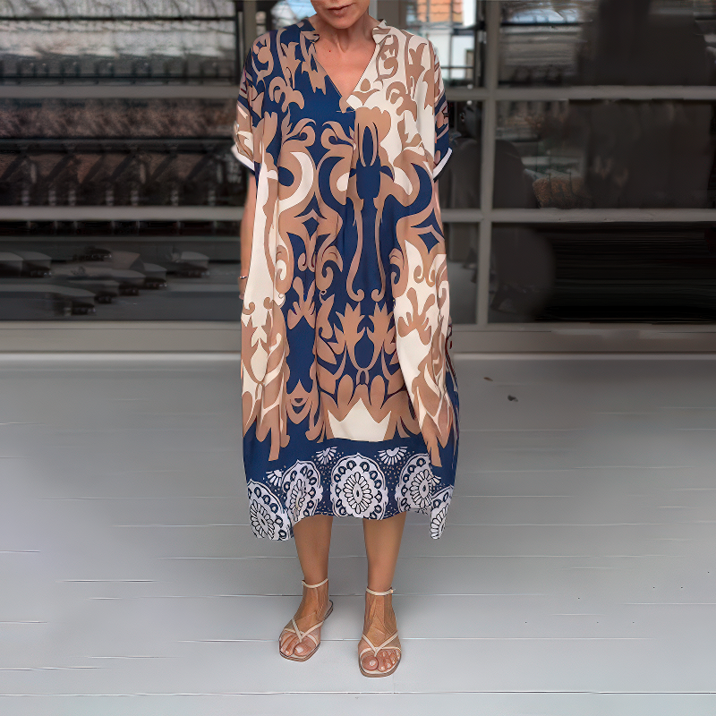 Amelia™ | Elegant Boho Dress with Flattering Belly Details