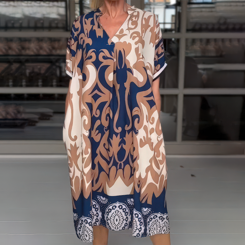 Amelia™ | Elegant Boho Dress with Flattering Belly Details