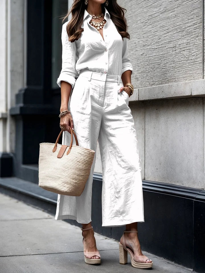 Amara Pants and Linen Shirt Set