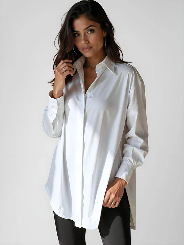 Luxe Oversized Button-Down Shirt Dress